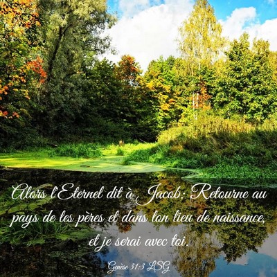 Picture 03 - Genèse 31:3 LSG - Alors l'Eternel dit à Jacob: Retourne au pays de - Bible Verse Picture