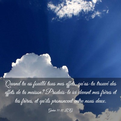 Picture 03 - Genèse 31:37 LSG - Quand tu as fouillé tous mes effets, qu'as-tu - Bible Verse Picture