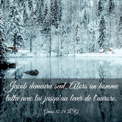 Picture 03 - Genèse 32:24 LSG - Jacob demeura seul. Alors un homme lutta avec lui - Bible Verse Picture