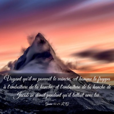 Picture 03 - Genèse 32:25 LSG - Voyant qu'il ne pouvait le vaincre, cet homme le - Bible Verse Picture