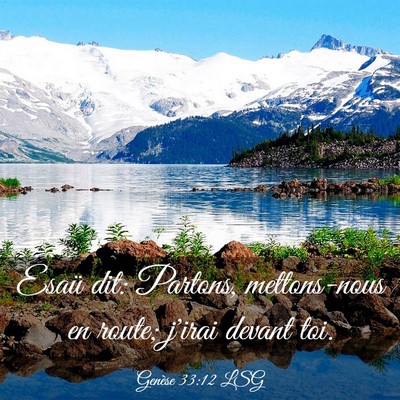 Picture 03 - Genèse 33:12 LSG - Esaü dit: Partons, mettons-nous en route; j'irai - Bible Verse Picture