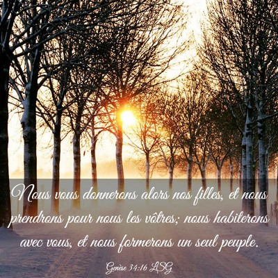 Picture 03 - Genèse 34:16 LSG - Nous vous donnerons alors nos filles, et nous - Bible Verse Picture