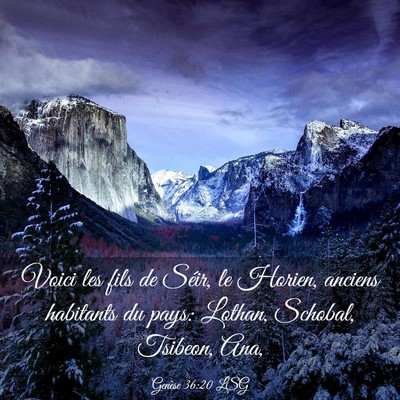Picture 03 - Genèse 36:20 LSG - Voici les fils de Séir, le Horien, anciens - Bible Verse Picture