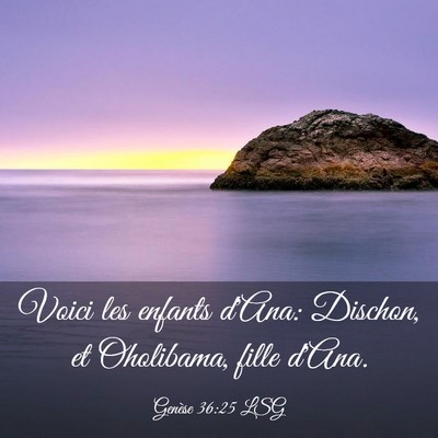 Picture 03 - Genèse 36:25 LSG - Voici les enfants d'Ana: Dischon, et Oholibama, - Bible Verse Picture