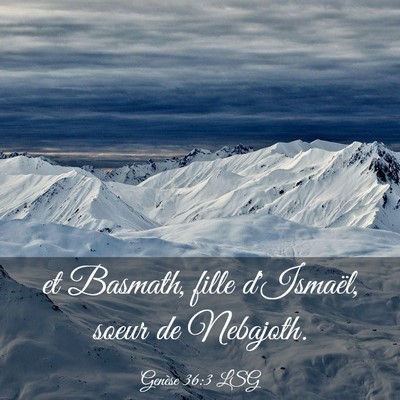 Picture 03 - Genèse 36:3 LSG - et Basmath, fille d'Ismaël, soeur de - Bible Verse Picture