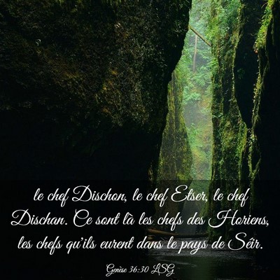 Picture 03 - Genèse 36:30 LSG - le chef Dischon, le chef Etser, le chef Dischan. - Bible Verse Picture