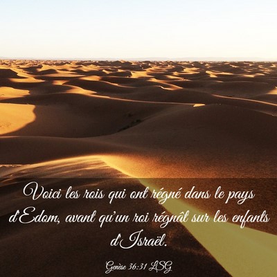Picture 03 - Genèse 36:31 LSG - Voici les rois qui ont régné dans le pays - Bible Verse Picture
