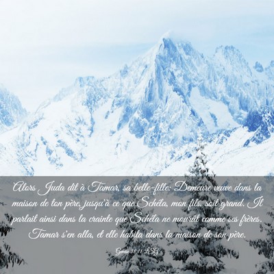 Picture 03 - Genèse 38:11 LSG - Alors Juda dit à Tamar, sa belle-fille: Demeure - Bible Verse Picture