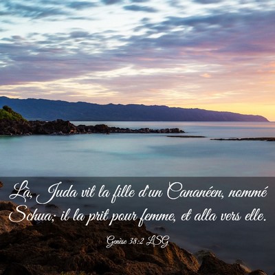 Picture 03 - Genèse 38:2 LSG - Là, Juda vit la fille d'un Cananéen, nommé - Bible Verse Picture