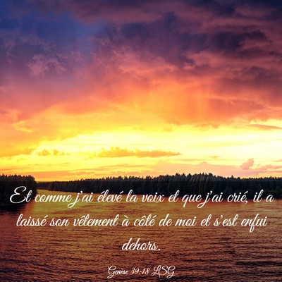 Picture 03 - Genèse 39:18 LSG - Et comme j'ai élevé la voix et que j'ai crié, - Bible Verse Picture
