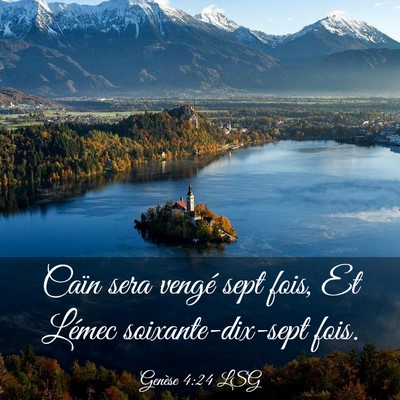 Picture 03 - Genèse 4:24 LSG - Caïn sera vengé sept fois, Et Lémec - Bible Verse Picture
