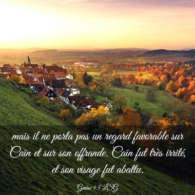 Picture 03 - Genèse 4:5 LSG - mais il ne porta pas un regard favorable sur - Bible Verse Picture