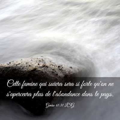 Picture 03 - Genèse 41:31 LSG - Cette famine qui suivra sera si forte qu'on ne - Bible Verse Picture