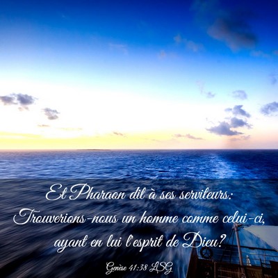 Picture 03 - Genèse 41:38 LSG - Et Pharaon dit à ses serviteurs: - Bible Verse Picture