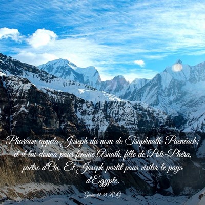 Picture 03 - Genèse 41:45 LSG - Pharaon appela Joseph du nom de - Bible Verse Picture