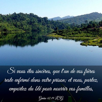 Picture 03 - Genèse 42:19 LSG - Si vous êtes sincères, que l'un de vos frères - Bible Verse Picture