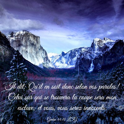 Picture 03 - Genèse 44:10 LSG - Il dit: Qu'il en soit donc selon vos paroles! - Bible Verse Picture