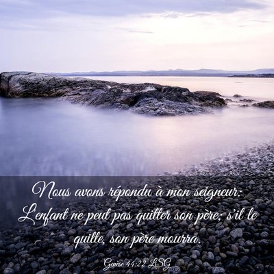 Picture 03 - Genèse 44:22 LSG - Nous avons répondu à mon seigneur: L'enfant ne - Bible Verse Picture