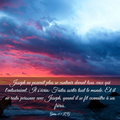 Picture 03 - Genèse 45:1 LSG - Joseph ne pouvait plus se contenir devant tous - Bible Verse Picture