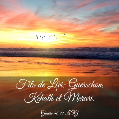 Picture 03 - Genèse 46:11 LSG - Fils de Lévi: Guerschon, Kehath et - Bible Verse Picture