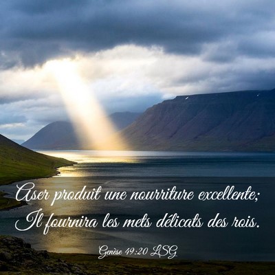Picture 03 - Genèse 49:20 LSG - Aser produit une nourriture excellente; Il - Bible Verse Picture