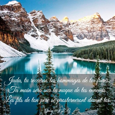 Picture 03 - Genèse 49:8 LSG - Juda, tu recevras les hommages de tes frères; Ta - Bible Verse Picture