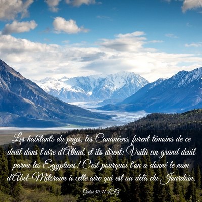 Picture 03 - Genèse 50:11 LSG - Les habitants du pays, les Cananéens, furent - Bible Verse Picture