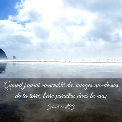 Picture 03 - Genèse 9:14 LSG - Quand j'aurai rassemblé des nuages au-dessus de - Bible Verse Picture