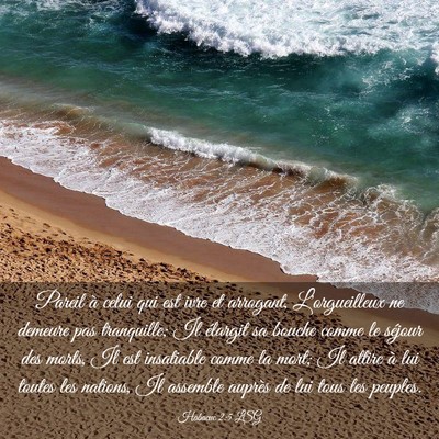 Picture 03 - Habacuc 2:5 LSG - Pareil à celui qui est ivre et arrogant, - Bible Verse Picture
