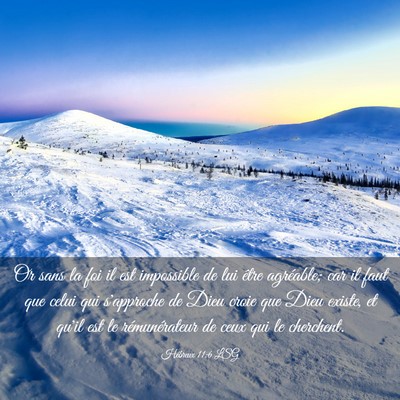 Picture 03 - Hébreux 11:6 LSG - Or sans la foi il est impossible de lui être - Bible Verse Picture