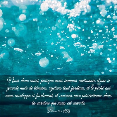 Picture 03 - Hébreux 12:1 LSG - Nous donc aussi, puisque nous sommes environnés - Bible Verse Picture