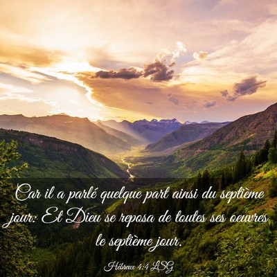 Picture 03 - Hébreux 4:4 LSG - Car il a parlé quelque part ainsi du septième - Bible Verse Picture
