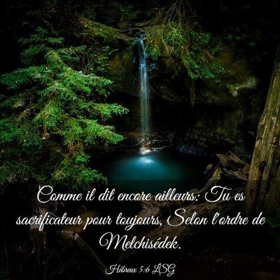 Picture 03 - Hébreux 5:6 LSG - Comme il dit encore ailleurs: Tu es sacrificateur - Bible Verse Picture