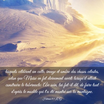 Picture 03 - Hébreux 8:5 LSG - lesquels célèbrent un culte, image et ombre des - Bible Verse Picture