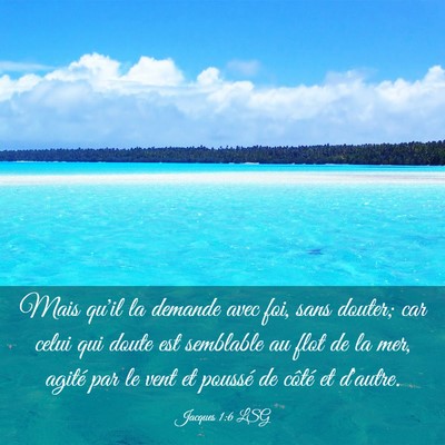 Picture 03 - Jacques 1:6 LSG - Mais qu'il la demande avec foi, sans douter; car - Bible Verse Picture