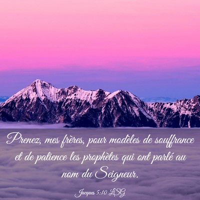 Picture 03 - Jacques 5:10 LSG - Prenez, mes frères, pour modèles de souffrance - Bible Verse Picture