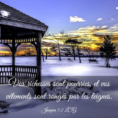 Picture 03 - Jacques 5:2 LSG - Vos richesses sont pourries, et vos vêtements - Bible Verse Picture