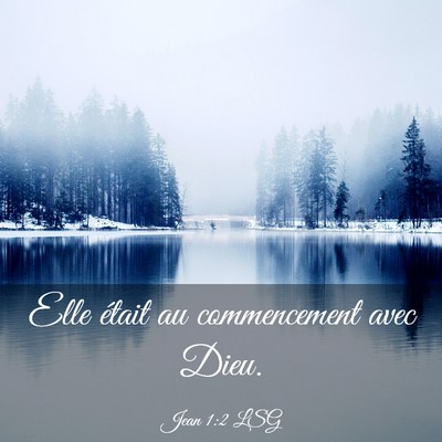 Picture 03 - Jean 1:2 LSG - Elle était au commencement avec - Bible Verse Picture