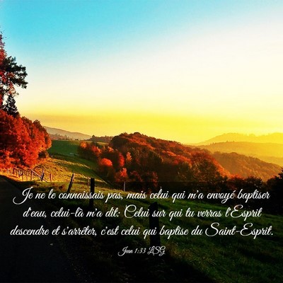 Picture 03 - Jean 1:33 LSG - Je ne le connaissais pas, mais celui qui m'a - Bible Verse Picture