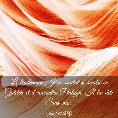 Picture 03 - Jean 1:43 LSG - Le lendemain, Jésus voulut se rendre en - Bible Verse Picture