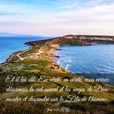 Picture 03 - Jean 1:51 LSG - Et il lui dit: En vérité, en vérité, vous - Bible Verse Picture