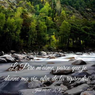Picture 03 - Jean 10:17 LSG - Le Père m'aime, parce que je donne ma vie, afin - Bible Verse Picture