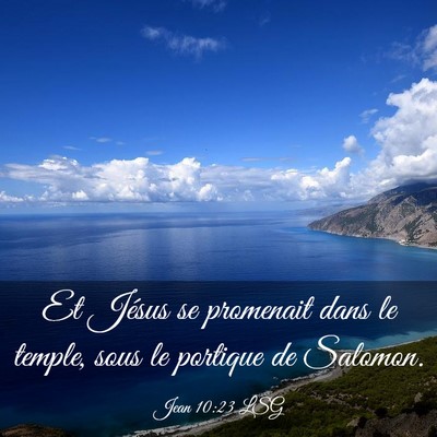Picture 03 - Jean 10:23 LSG - Et Jésus se promenait dans le temple, sous le - Bible Verse Picture