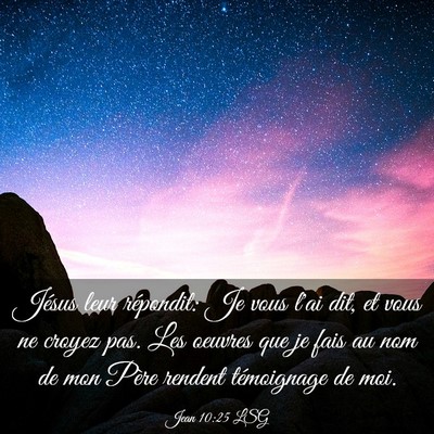 Picture 03 - Jean 10:25 LSG - Jésus leur répondit: Je vous l'ai dit, et vous - Bible Verse Picture
