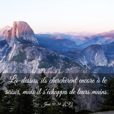 Picture 03 - Jean 10:39 LSG - Là-dessus, ils cherchèrent encore à le saisir, - Bible Verse Picture