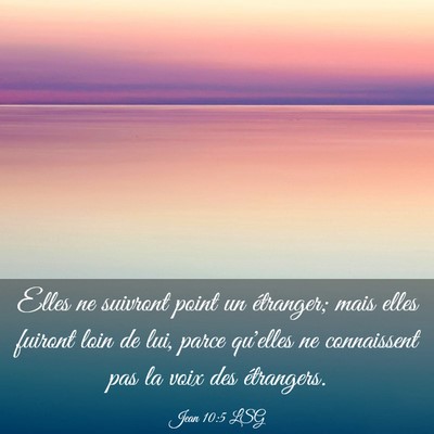 Picture 03 - Jean 10:5 LSG - Elles ne suivront point un étranger; mais elles - Bible Verse Picture