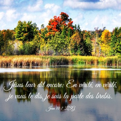 Picture 03 - Jean 10:7 LSG - Jésus leur dit encore: En vérité, en vérité, - Bible Verse Picture