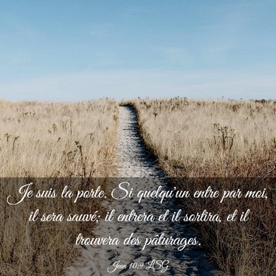 Picture 03 - Jean 10:9 LSG - Je suis la porte. Si quelqu'un entre par moi, il - Bible Verse Picture