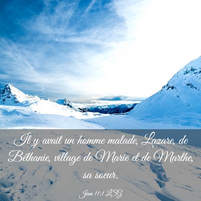 Picture 03 - Jean 11:1 LSG - Il y avait un homme malade, Lazare, de Béthanie, - Bible Verse Picture