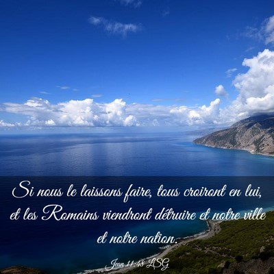Picture 03 - Jean 11:48 LSG - Si nous le laissons faire, tous croiront en lui, - Bible Verse Picture